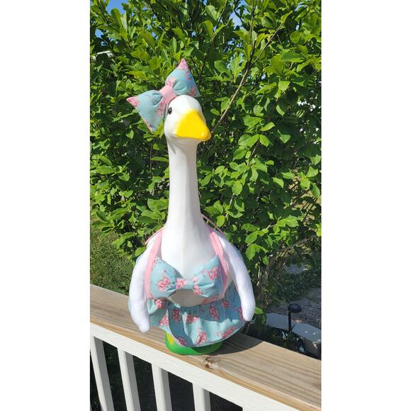 Porch Goose Bikini Wings & Bow Outfit Summer Bathing Suit Beach Floral Flamingos - Picture 11 of 11